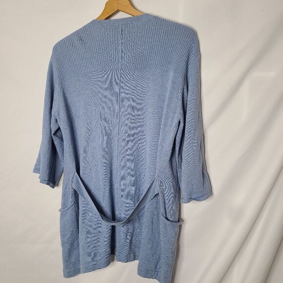 Elliott Lauren Blue Cotton‎ Cashmere Blend Cardigan sz M - Picture 5 of 5